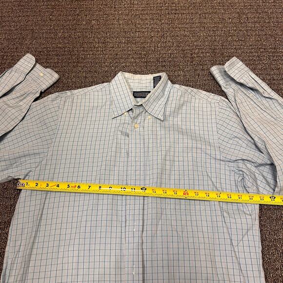 Lands End Shirt‎ Men’s Size 16-36 Tall Pinpoint Oxford Blue Pinstripe Button Up - Picture 5 of 6